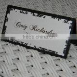 White Paper and Black Damask Table Cards of Wedding Invitation Card thumbnail-1