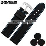 New Arrival Waterproof Black Silicone Rubber WatchWrist watch Strap Band Replacement 28mm