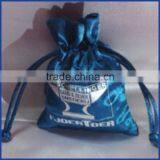2015 Top grade custom large drawstring satin bag with logo