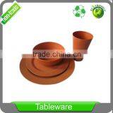 Biodegradable Eco Friendly Bamboo Fiber Dinnerware Large 9 Inch Round Dinner Plate Set in Gift Box thumbnail-5