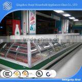 Mexican style PVC frame curved sliding glass doors for deep freezer