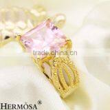 Good-Looking Deluxe Sweet Pink Kunzite 18K GP Women Engagement Ring Size 7 AR237 thumbnail-2