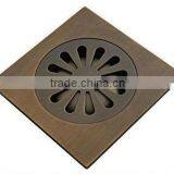 Antique Brass Square Bathroom Shower Drain (FD003) thumbnail-1