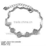 [BZH-0931] 925 Silver Bracelet, Silver Bracelet With CZ Stones, Micro Pave Bracelet, Sterling Silver Bracelet, Silver Jewelry thumbnail-1