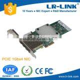 OEM/ODM Intel I350 Chipset PCI Express x4 Quad Port SFP Gigabit Ethernet Lan Card