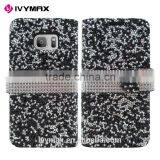 Hot New Products for 2016 Deluxe Diamond Leather Flip Cover Case for Samsung Galaxy S7 With Credit Card Pouch