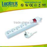 5ways EU Power Extension Sockets Outlets With Red ON/OFF Switch thumbnail-1