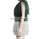 Women Sheared Rabbit Fur and Goat Fur Vest / Women Real Fur Vest/Stylish Long KZ150092 thumbnail-3