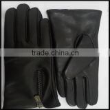 Man Zipper Lined Bright Softtexile Glove Leather