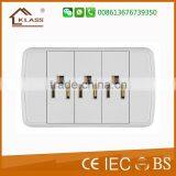 PC Material White Color 3 Gang 1 Way Electric Wall Power Switch thumbnail-5