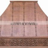 Island Mounted Large Kitchen Canopy in Copper