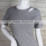 Fashion Elegant Gray Short Sleeve Round Neck Sexy Western Gowns Ladies Dresses From China Supplier on thumbnail-4