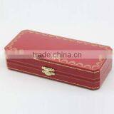 Elegant Marsala Leather Jewelry Box With Buckle Lock and Exquisite Gold Embroider thumbnail-1
