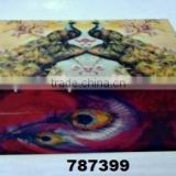 Wooden Box Painted Peacock Pair
