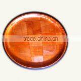 Mid Century Modern Lunch Dinner Wood Woven Serving Plate Trays Heavy Duty Houseware thumbnail-3