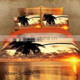 High Quality 100% Cotton Reactive Printed 3D Effect Scenery Bed Sheet Set Wholesale Luxury