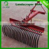 Small tractor mounted land leveler rake