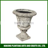 Garden use flower urns in antique white color urns