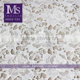 Hot sales 100% embroidery polyester white lace fabric for wedding dress