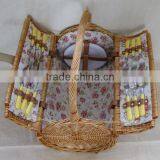 Bright Color Wicker Picnic Basket for Two Couple thumbnail-1