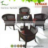 YH-6130 Popular Coffee Shop Furniture Black Cane Rattan Chairs and Table thumbnail-1