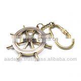 Brass Ship Wheel Marine Nautical Key Chain thumbnail-1