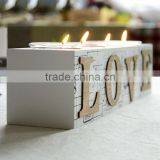 New Quality White Love Wooden Candle Holder Stand Home Decor 4 in 1 Set thumbnail-1