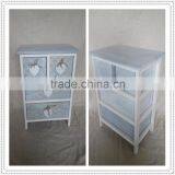 Shabby Chic Wooden Storage Chest Fully Assembled Wood Living Cabinet With White Hanging Hearts Handles thumbnail-5