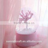 Custom Decorative Cherry Tree Snow Globe With Blowing Snow