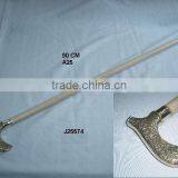 Brass Handle With Embossed Patterns Wooden Walking Stick thumbnail-1