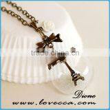 Romantic Elegant Jewelry/ Mini Glass Globe Bottle/ Glass Ball Pendant Necklace thumbnail-4
