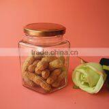 Jars Type Hexagon Glass Caviar Jar With Black Metal Lid thumbnail-2