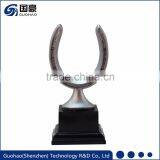 Custom resin silver horseshoe U shape trophy