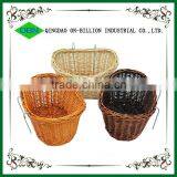 Wholesale vintage removable wicker bicycle front basket