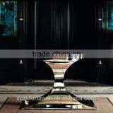 A8087 Reduced Designs Strong Frame Oval Glass Top Dining Table for Family thumbnail-2