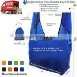 Eco Ripstop Nylon Foldable Reusable Bag Tote Grocery Bag Built-in Pouch thumbnail-4