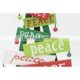 Boutique Green White Red Peace Letter Sign Printing Wooden Christmas Tree thumbnail-4