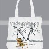 Cotton Printed Beach Bag With Cotton Self Handle thumbnail-1