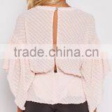 Long Sleeve V Neck Sexy Woman Tops Waist Tie Free Feel Summer Tops thumbnail-2