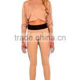 Lady Khaki Beige Banded High Waisted Skinny Pants thumbnail-2