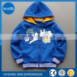 Factory Price Handsome Blue Color Full Zip Patterns Hooded Sweatshirt thumbnail-1