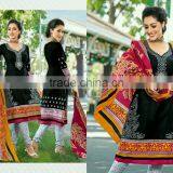 Readymade Black and White Printed Suits 100% (Pure Cotton )/frock Suits for Women/wholesale Sweat Suits thumbnail-1