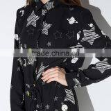 HAODUOYI Women Fashion Star Sky Printed Playsuits Slim Long Sleeve Jumpsuits thumbnail-3