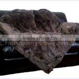 CX-D-66F High Quality Pachwork Rex Rabbit Real Fur Throw Blanket thumbnail-2
