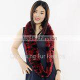CX-S-125D Beautiful Women Real Rex Rabbit Fur Winter Fashion Lady Scarf Custom Scarf no Minimum thumbnail-3