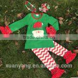 2017 Children Kids Christmas Tree Ruffle T-shirt and Ruffle Pant Outfit Ruffle Outfit thumbnail-2