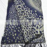 Fashion Large Latest Jacquard Wool Leopard 100%viscose Winter Shawl thumbnail-4