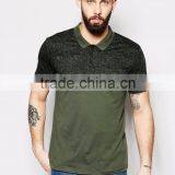 Custom 100% Cotton Casual Style Dri Fit Mens Short Sleeve Polo Shirt With Marble Print In Khaki With Rib Collar thumbnail-3