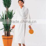 Pure White 100%cotton Waffle Bathrobe thumbnail-1