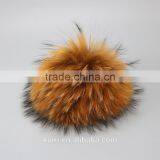 DIY 15cm Raccoon Fur Pompoms Fur Balls for Knitted Hat Cap Beanies and Keychain and Scarves thumbnail-1